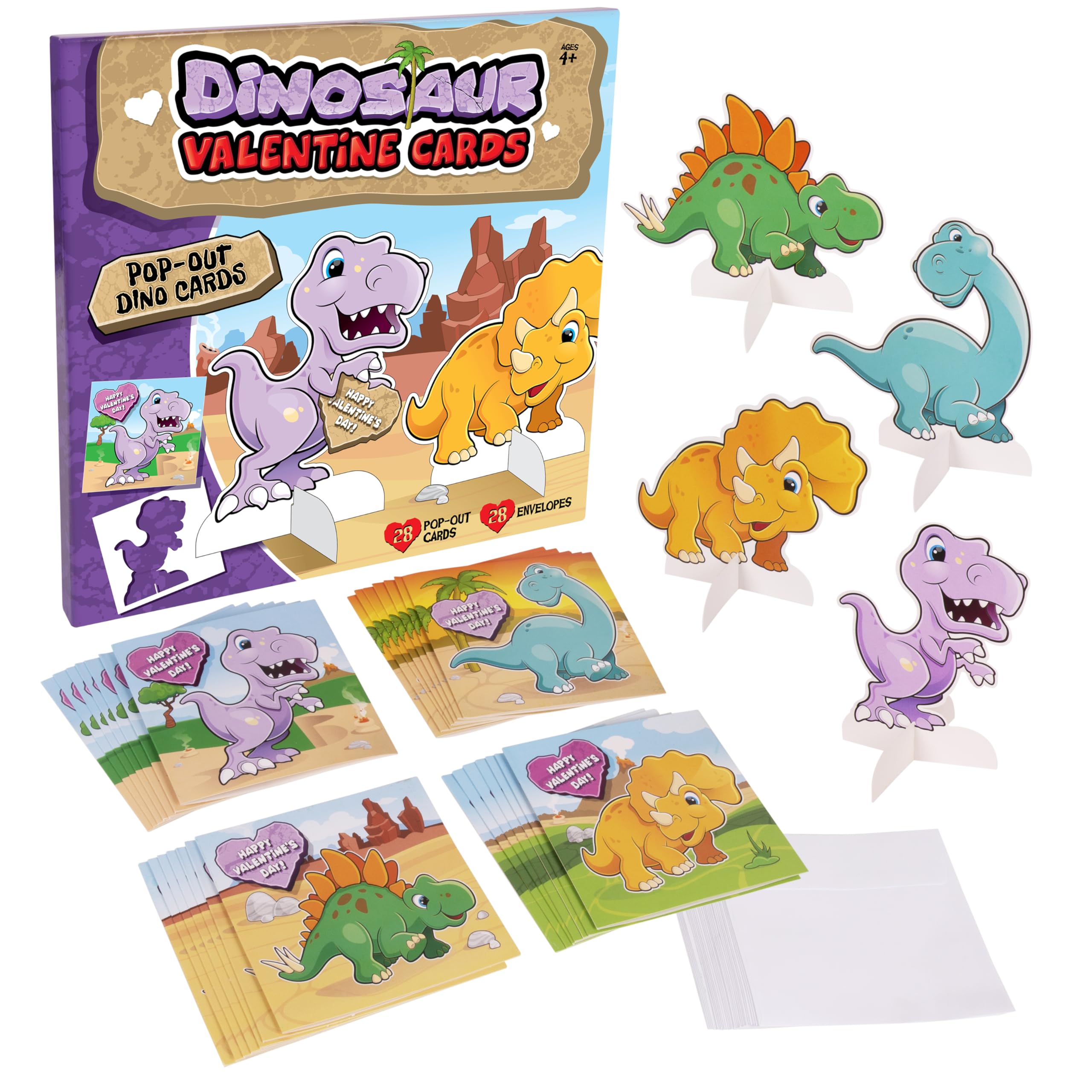 Kangaroo dinosaur valentines pop-out cards show playful designs for classroom exchanges.
