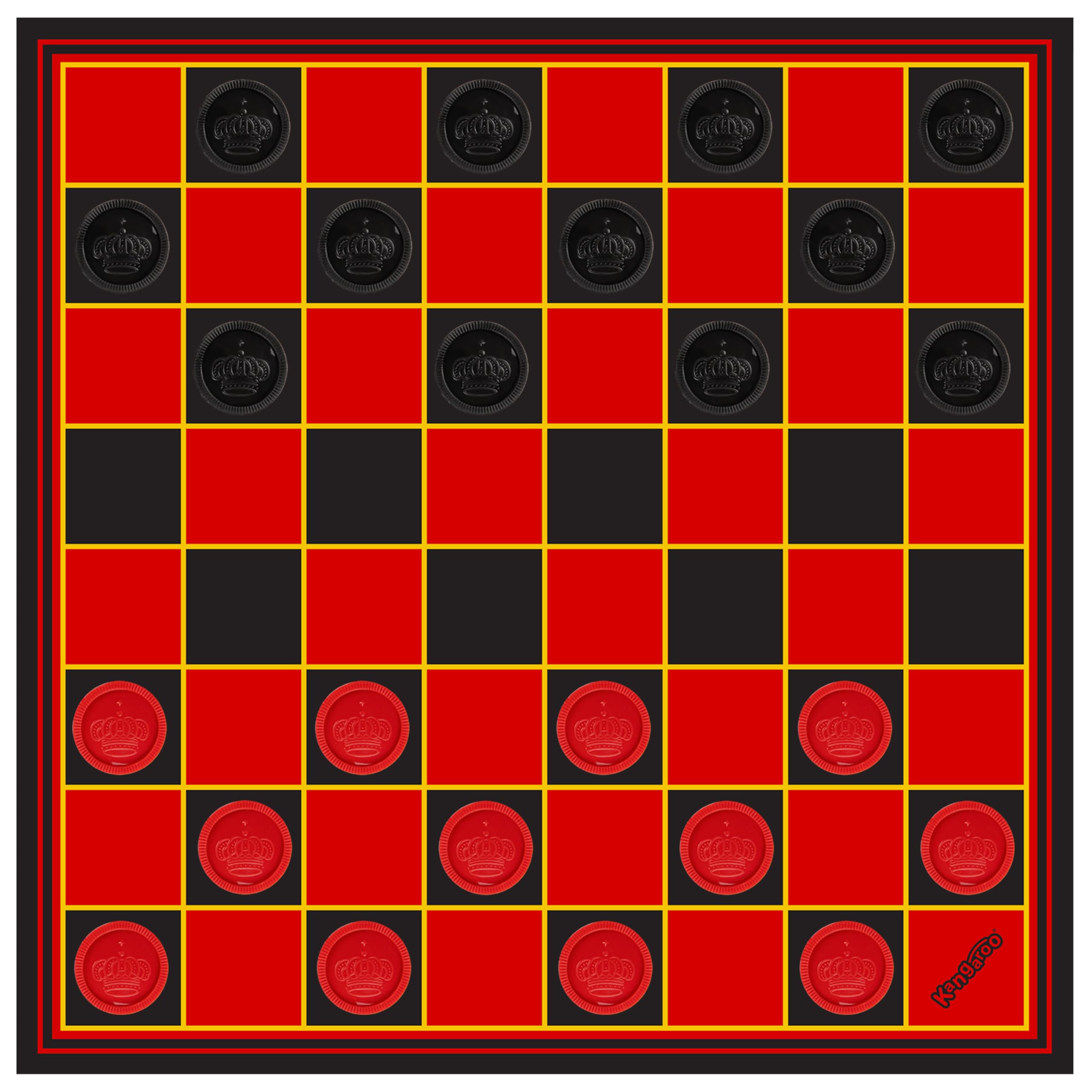 Kangaroo foldable cardboard checkers highlights lightweight storage option
