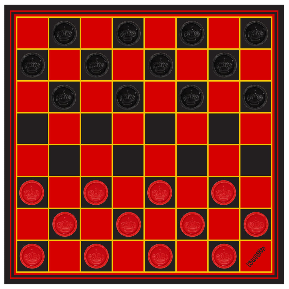 Kangaroo foldable cardboard checkers highlights lightweight storage option
