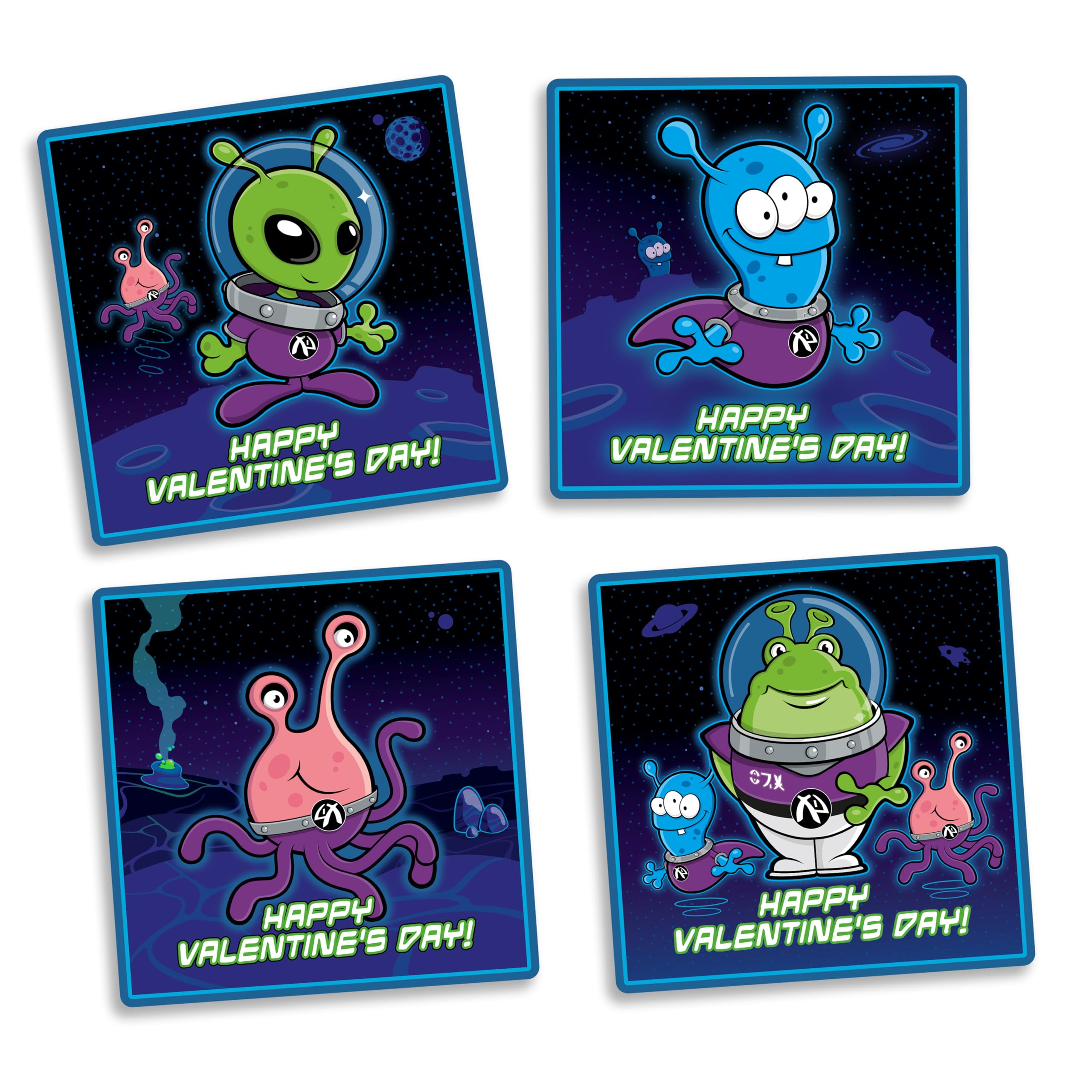Kangaroo pre-cut pop-out aliens simplify assembly without scissors or glue.