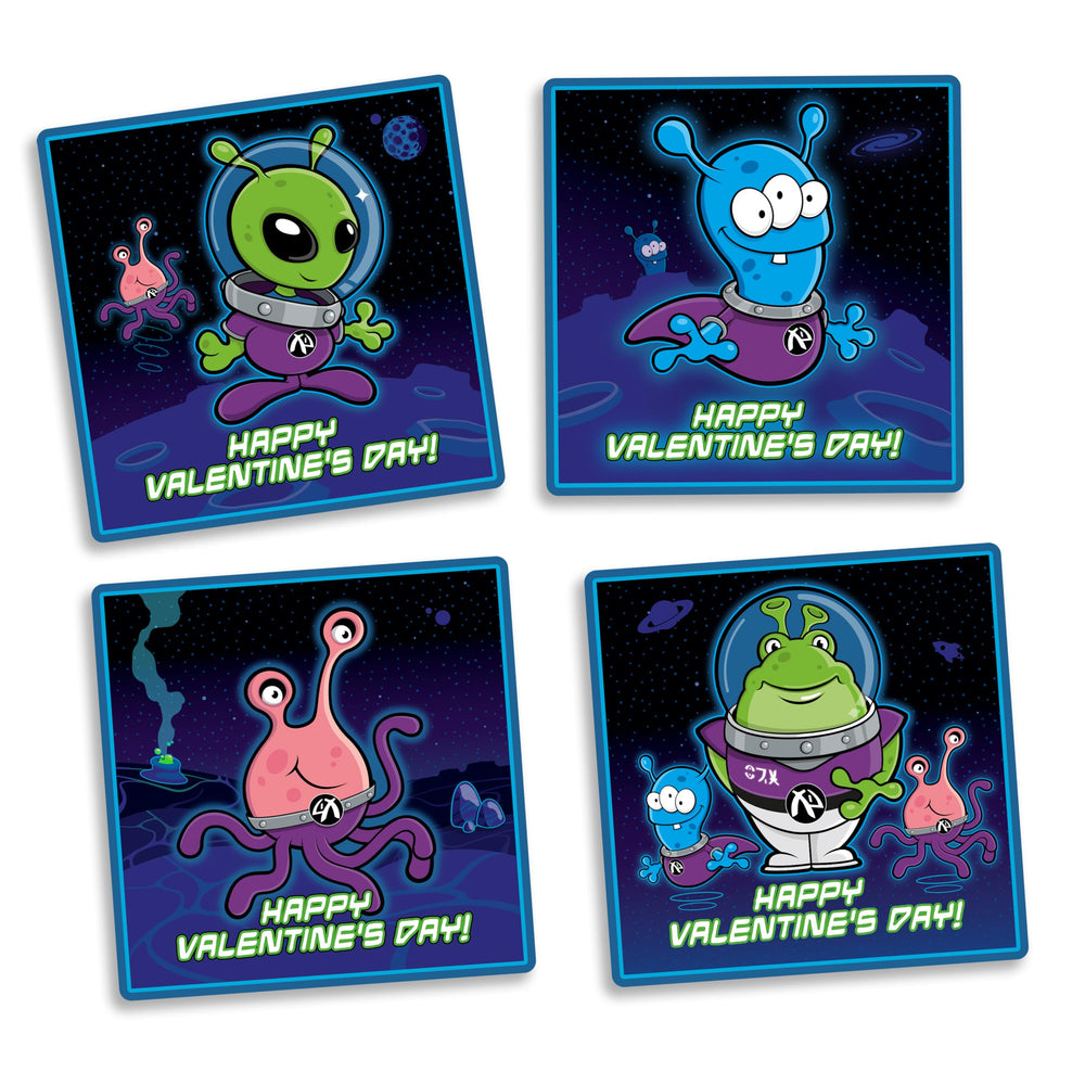 Kangaroo pre-cut pop-out aliens simplify assembly without scissors or glue.
