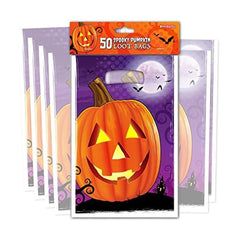 Kangaroo pumpkin-face goodie bag for Halloween treats and party favors.