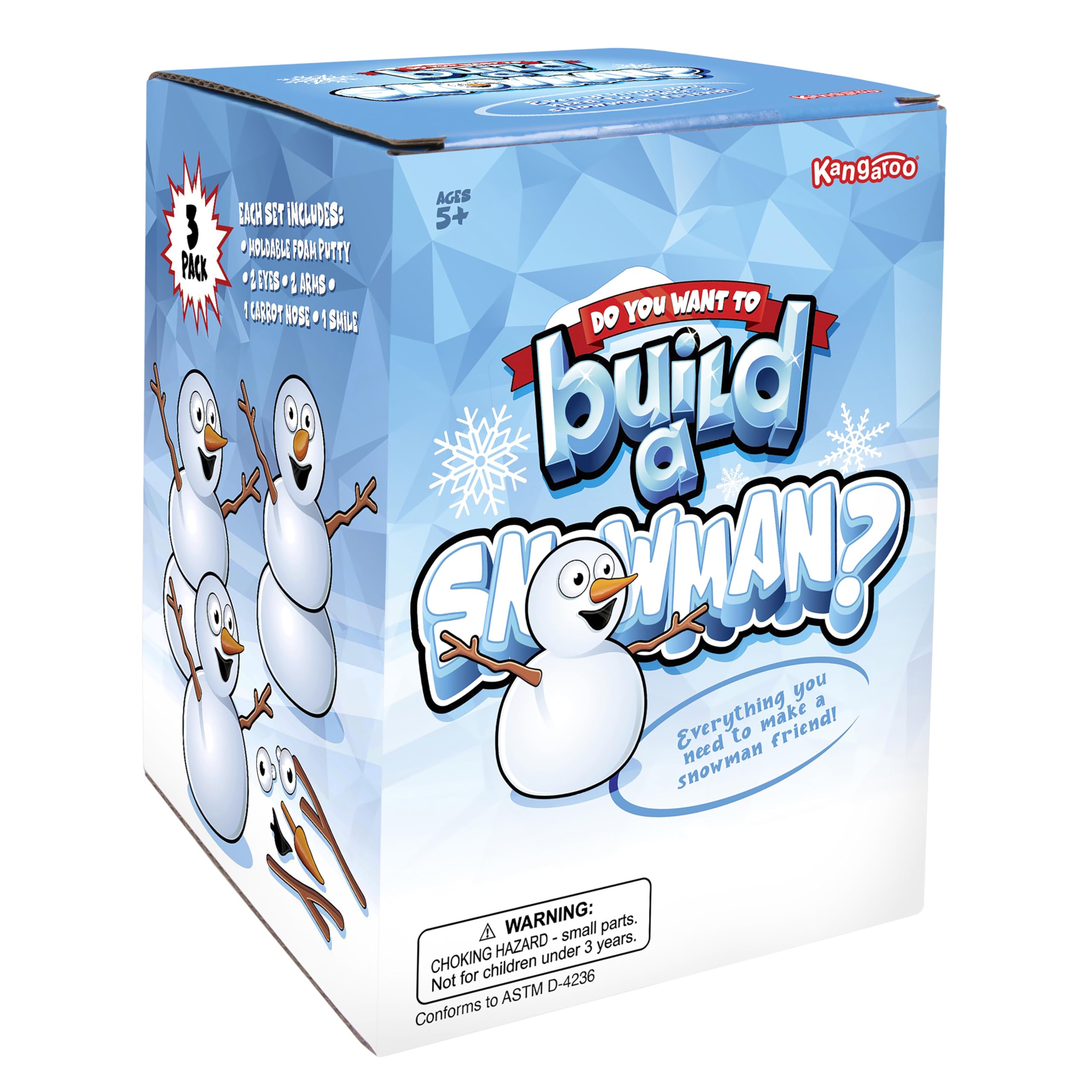 Air-dry clay action from the Kangaroo Snowman Kit for creative play.