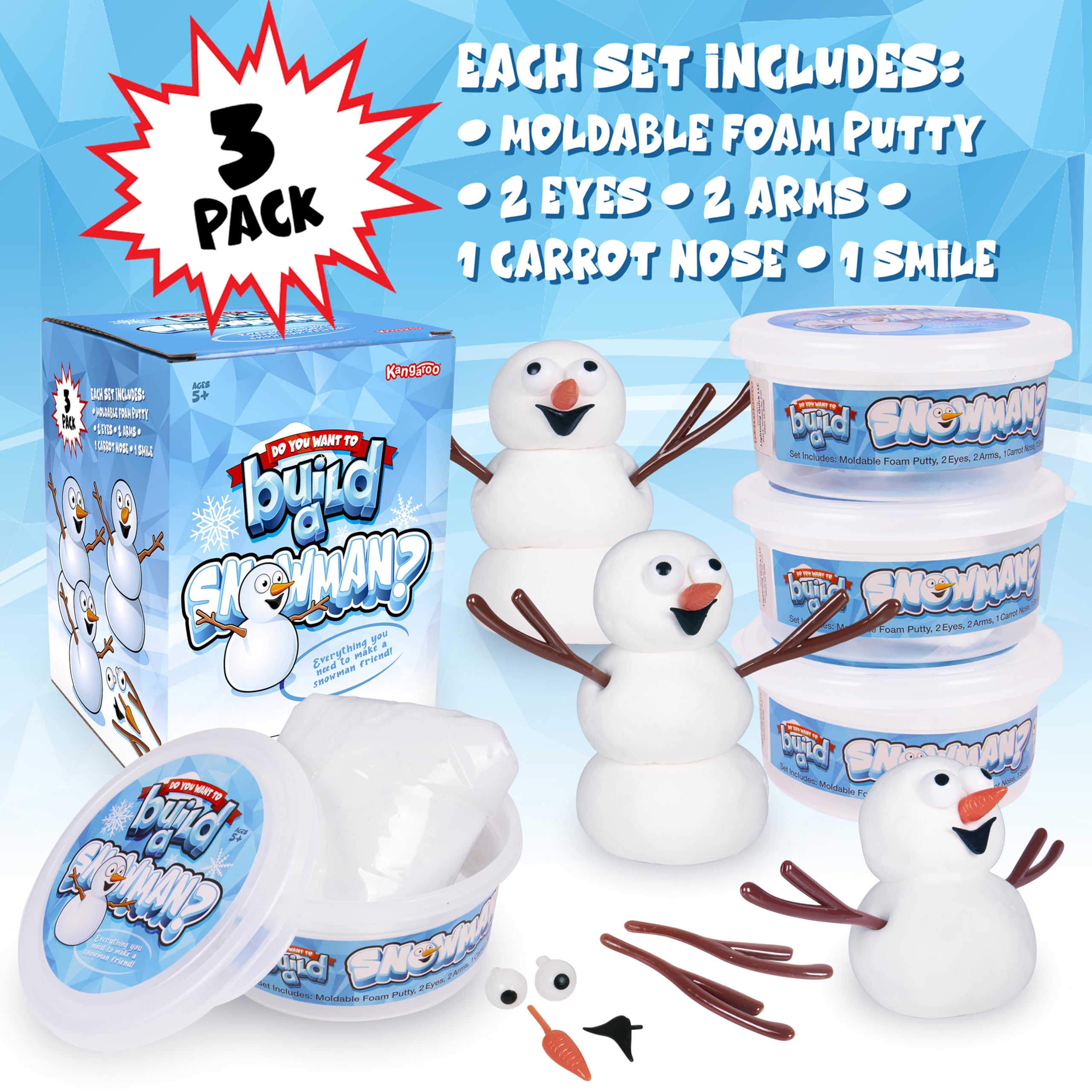Kangaroo Snowman Kit: mold set for easy snowman assembly.