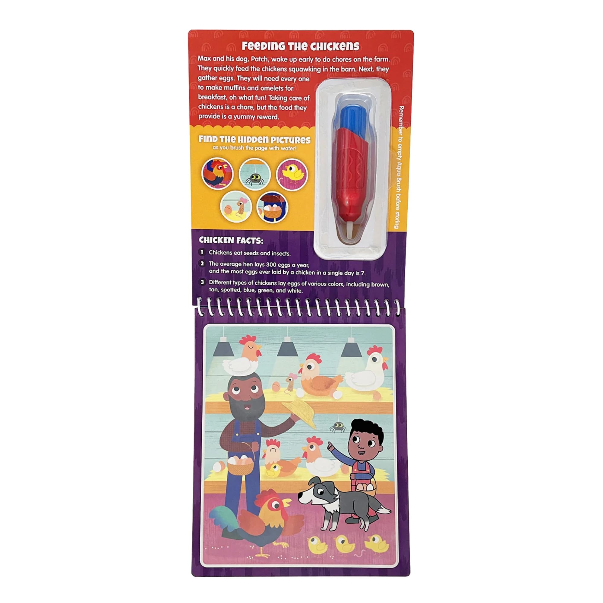 KangaToys Aqua Brush demonstrates color reveal without crayons for mess-free creativity