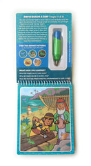 KangaToys Water Reveal Coloring Scripture Book interior spread—water painting for reusable gospel scenes