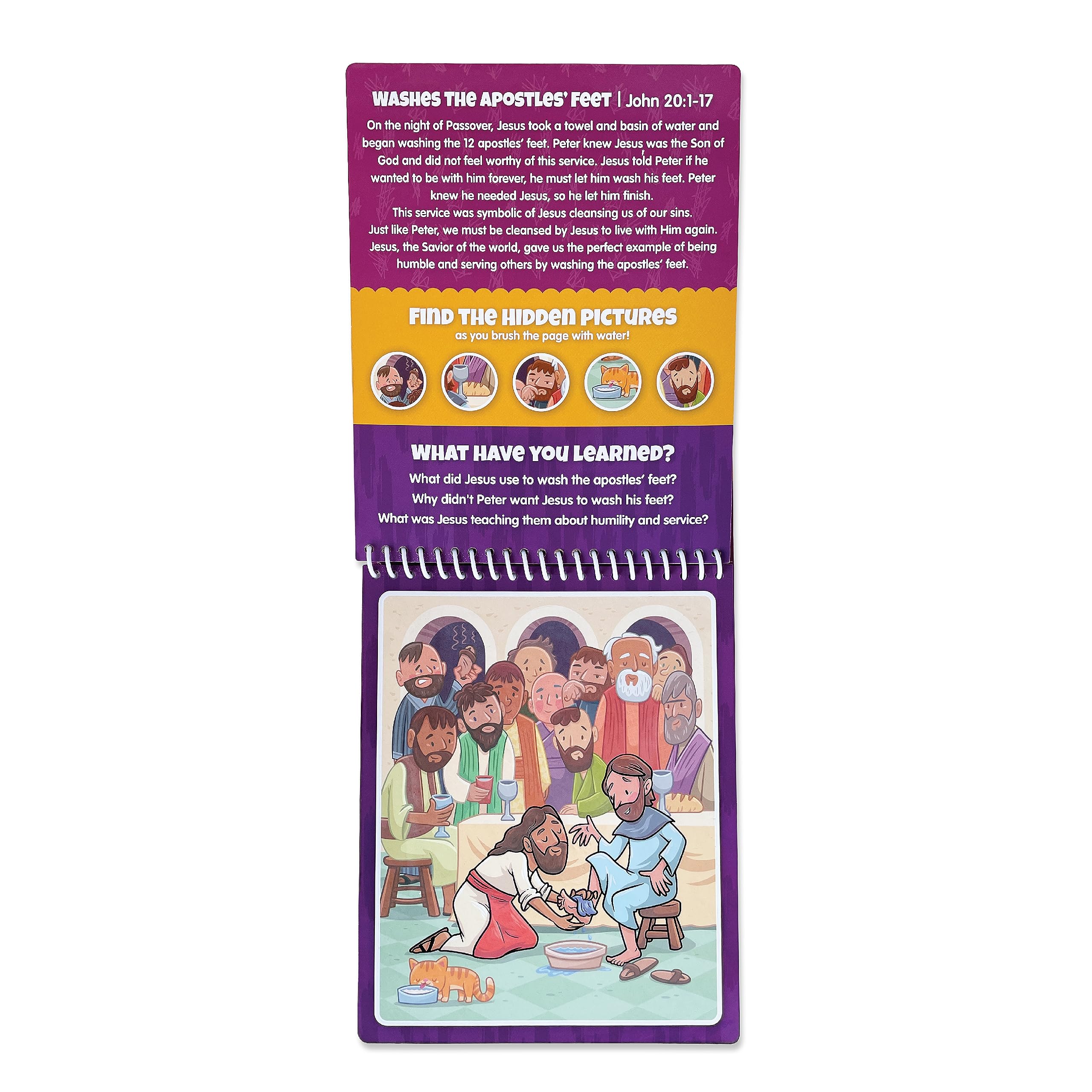 KangaToys Water Reveal temple-scene page illustrating Jesus teaching in the temple.