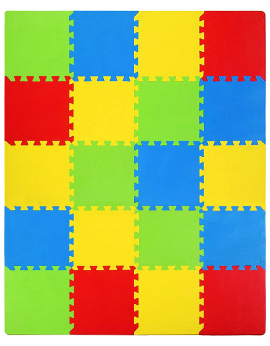 Kangler Kids Puzzle Play Mats interlocking tiles create a safe, colorful play area at home