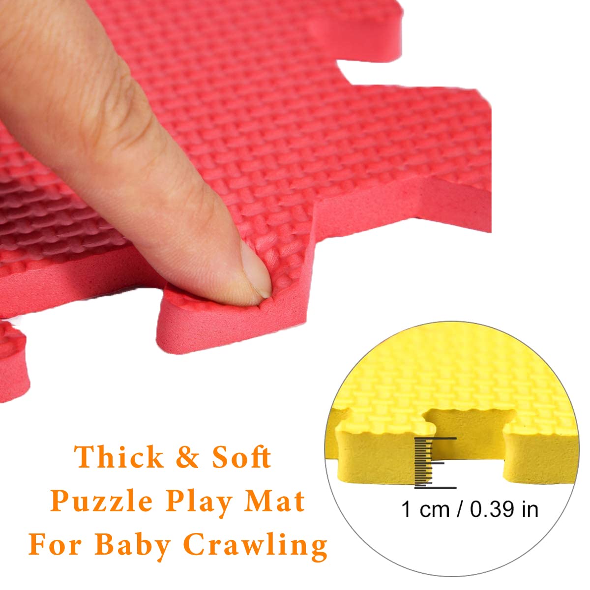 Kangler Kids Puzzle Play Mats textured surface reduces slips and cleans easily