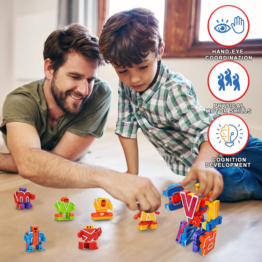 Kannove Alphabots are durable and child-safe, built for daily twists and transformations