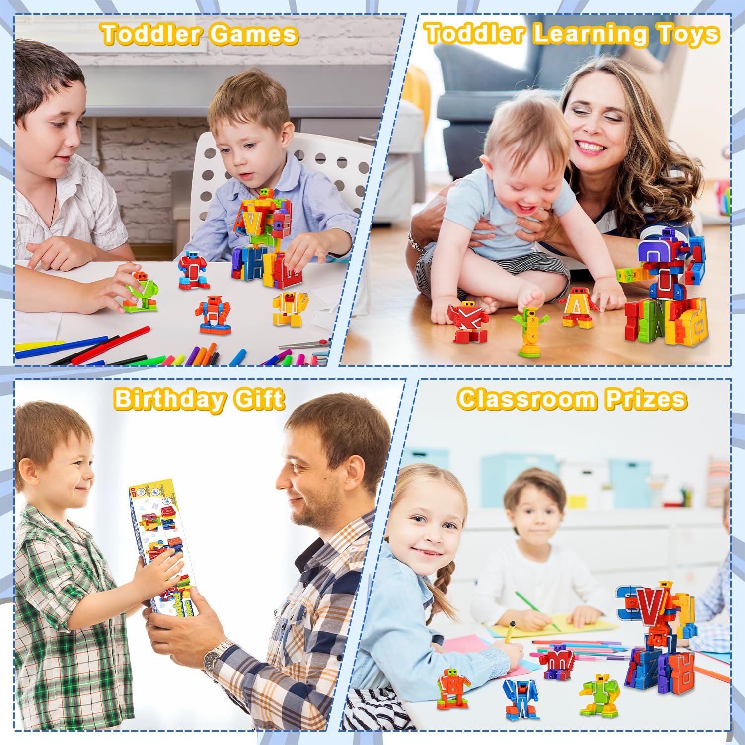 Kannove Alphabots versatile play modes encourage independent practice and group challenges.