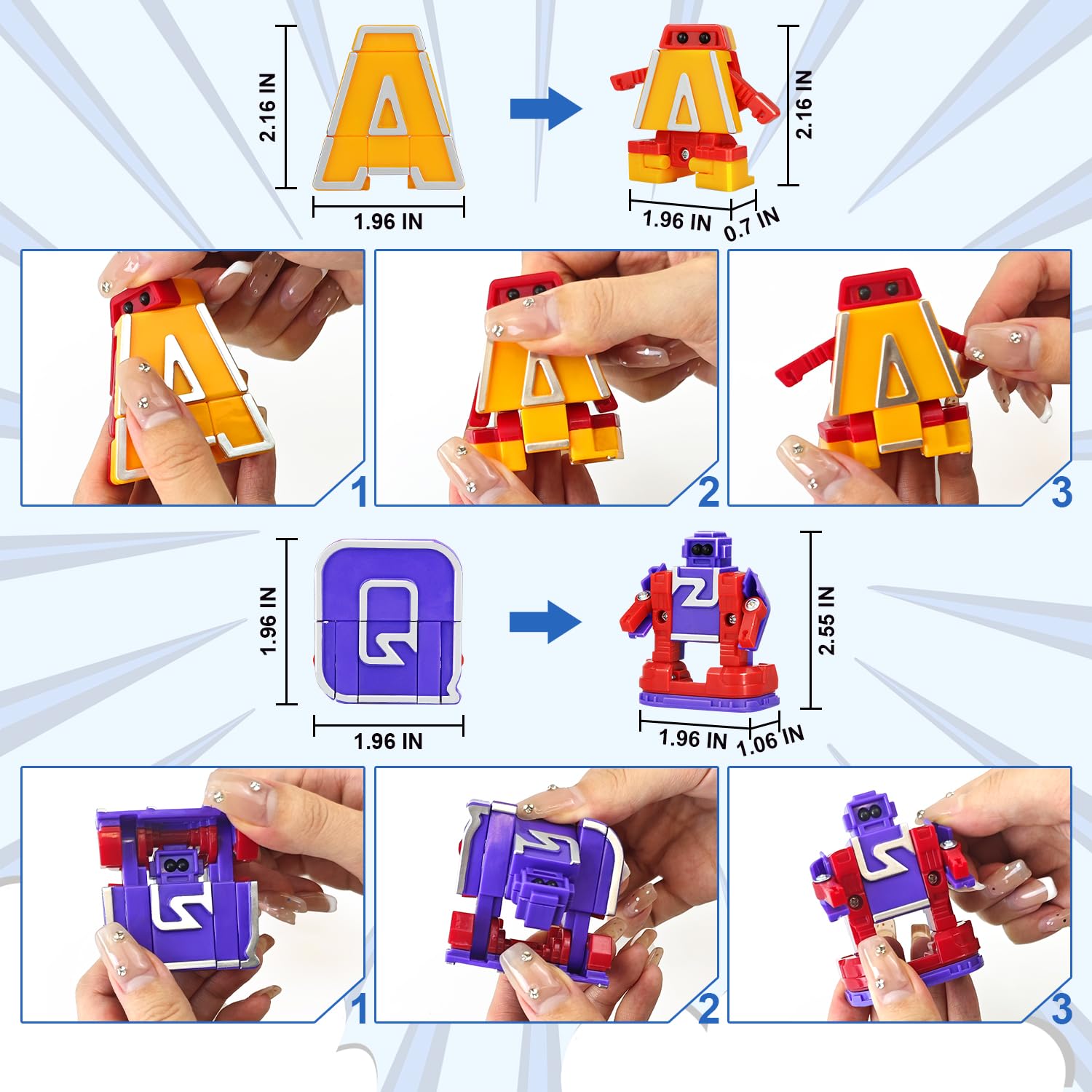 Kannove Alphabots educational toy highlighting 26 letters for letter recognition.