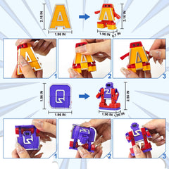 Kannove Alphabots educational toy highlighting 26 letters for letter recognition.