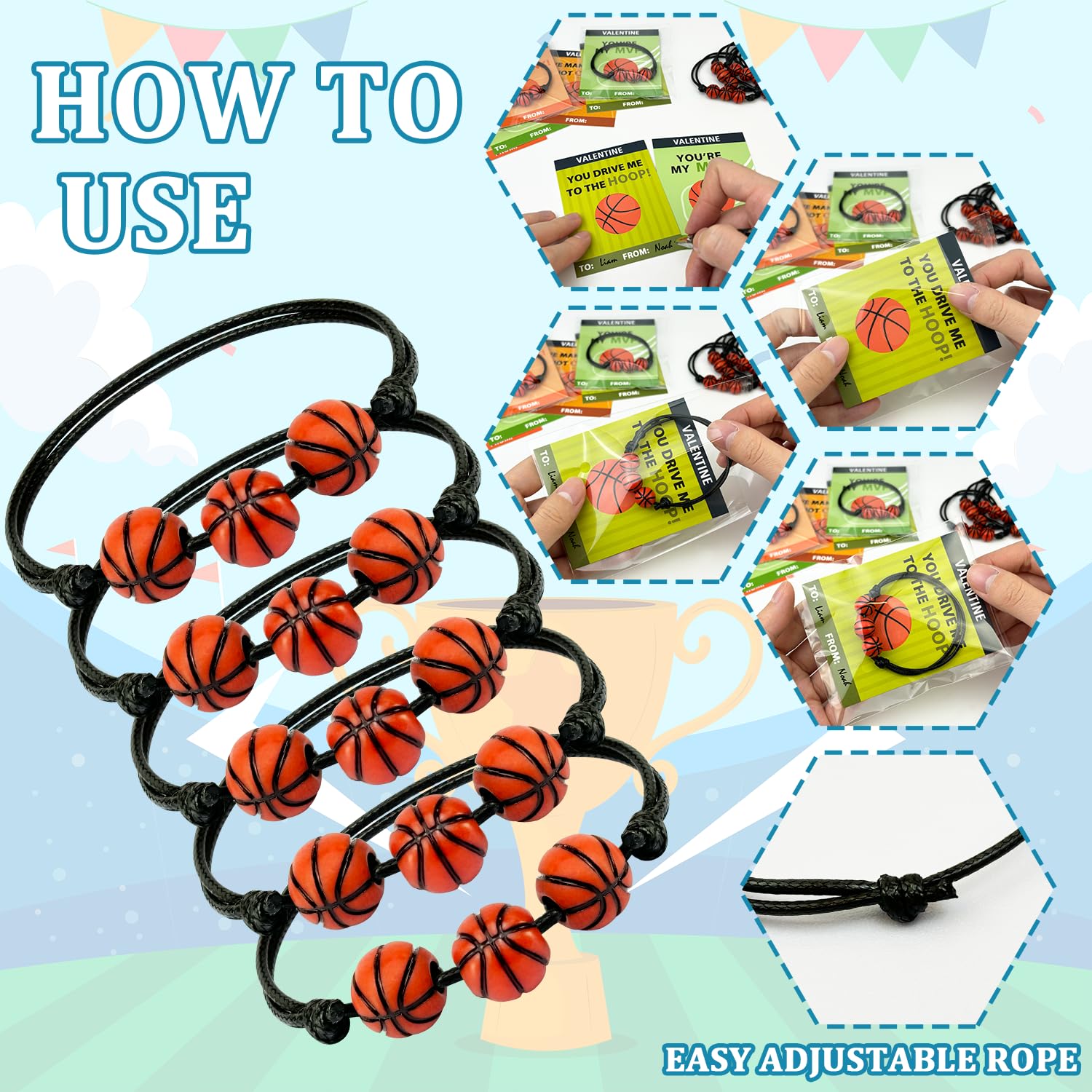 Classroom prizes featuring Kannove valentines bracelets for students