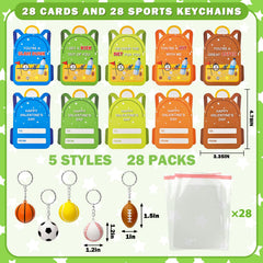 Kannove football keychain; vibrant color for kid party favors.