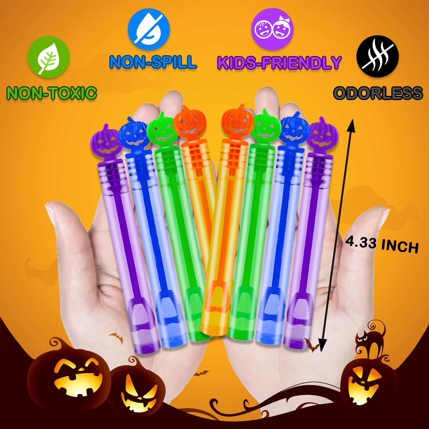 Kannove four-color bubble wands offering vibrant Halloween play for kids.