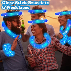 Kannove glow tube necklace idea showing hands-on party craft with blue light