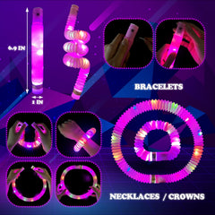 Kannove pink glow pop tubes stretched for interactive, playful fun.
