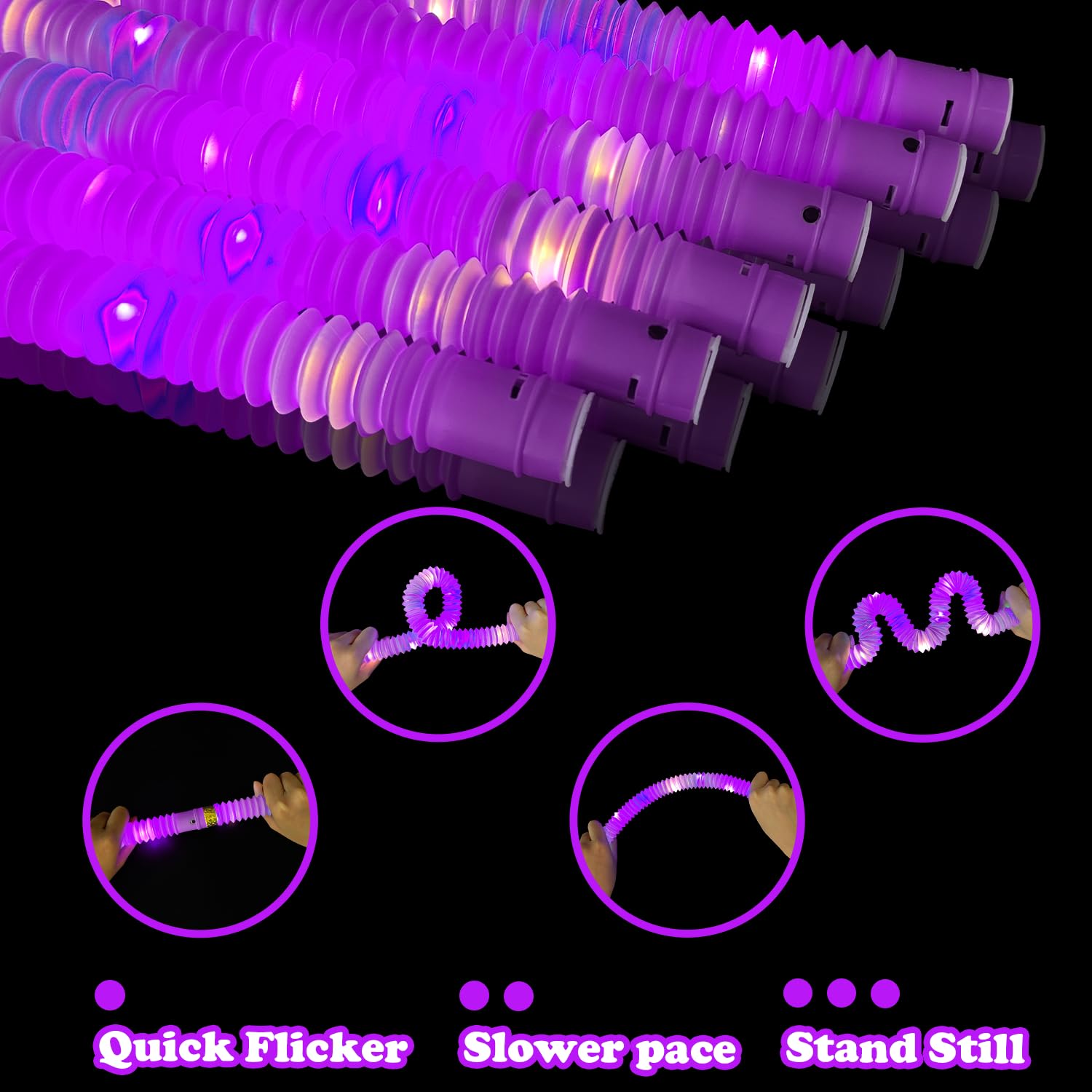 Kannove pop tubes stretch and twist for playful glow and noise