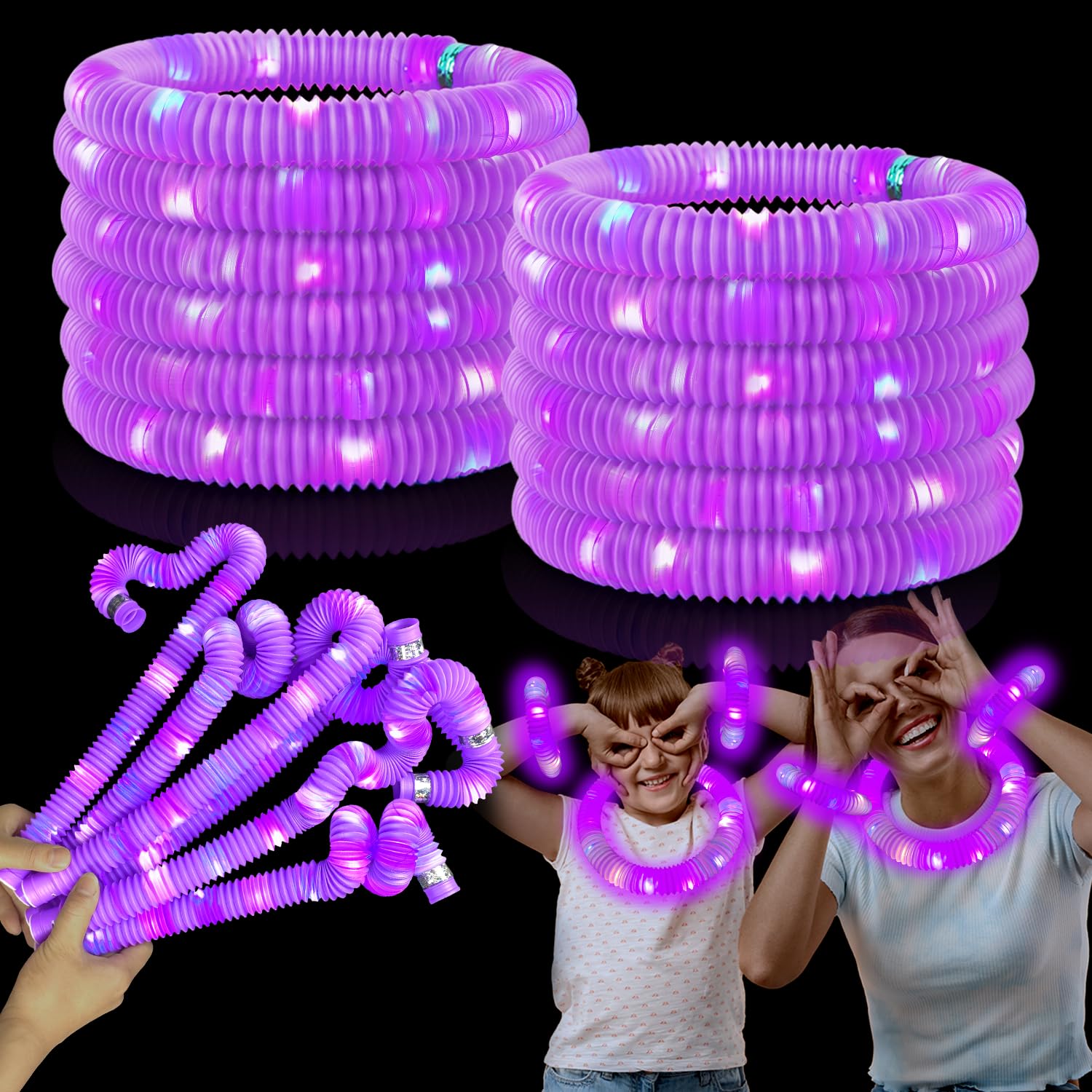 Kannove Purple Glow Sticks hero display showing quick activation for vibrant party lighting.