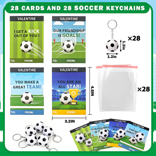 Kannove soccer stress ball keychain with valentine card for desk decor