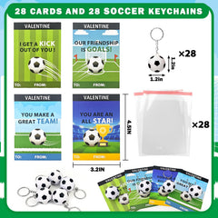 Kannove soccer stress ball keychain with valentine card for desk decor