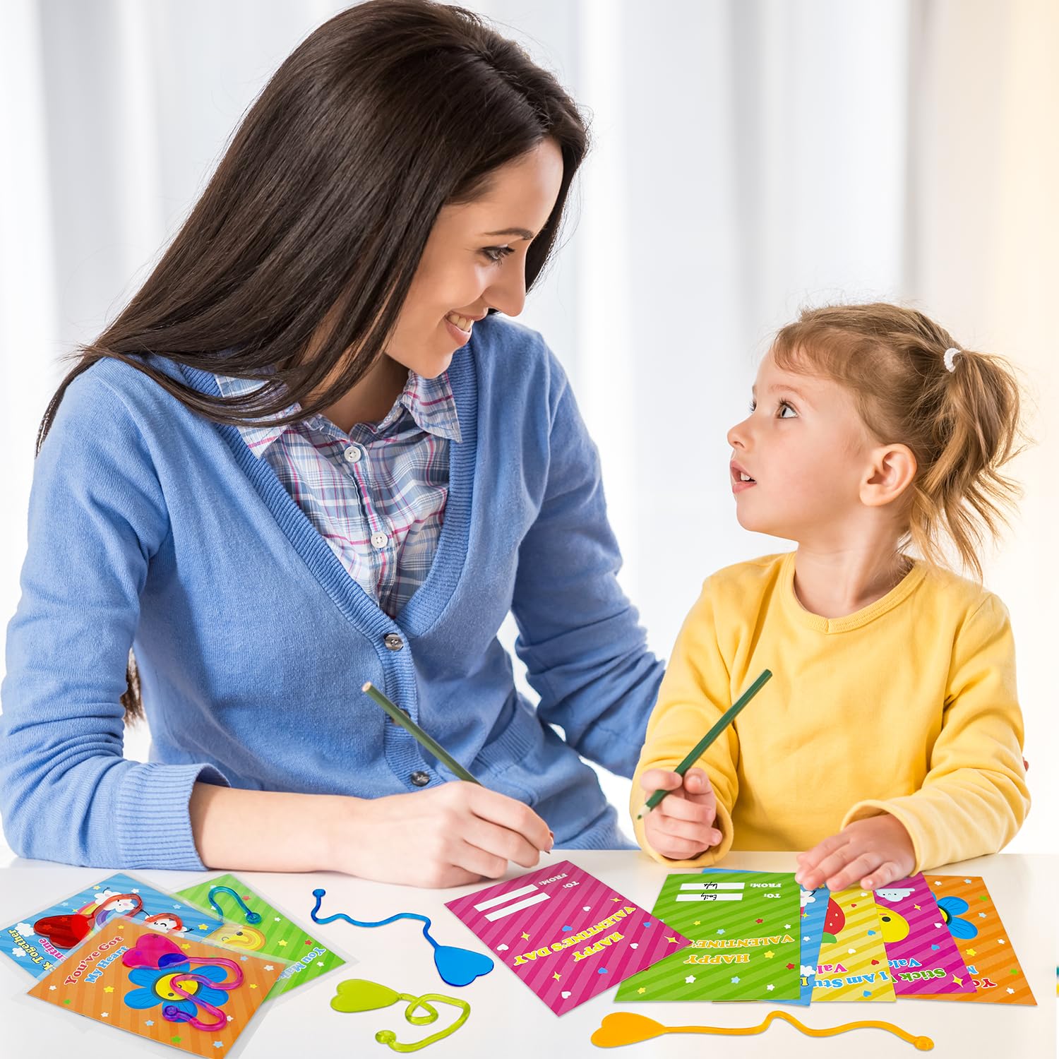Kannove Valentine card exchange featuring paired sticky hearts for easy classroom greetings.