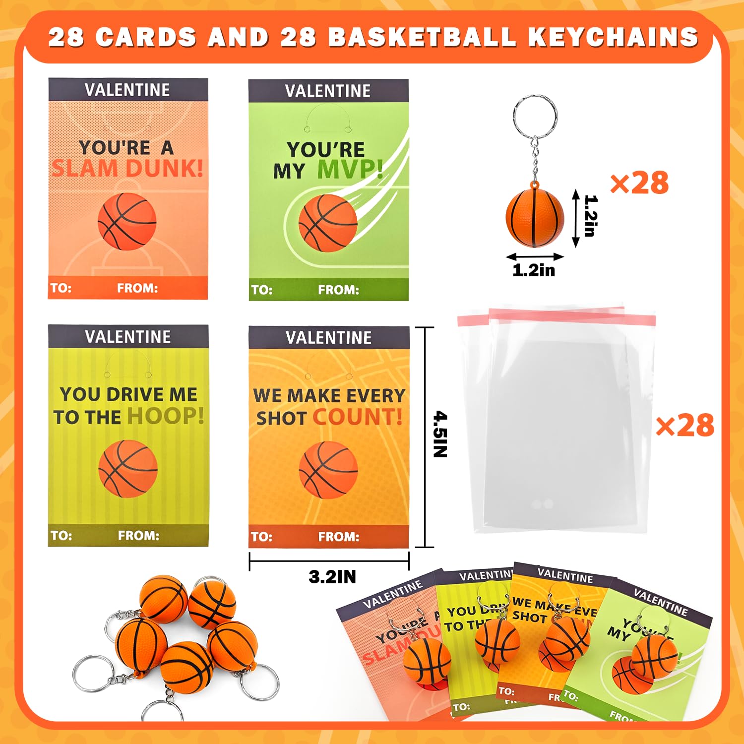 Kannove valentines day cards basketball design for classmates