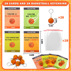 Kannove valentines day cards basketball design for classmates