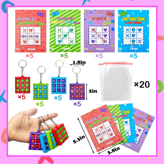 Kannove Valentine Tic Tac Toe game card set for writing names and greetings.