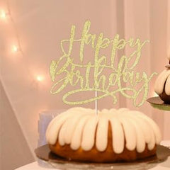 Kaoenla golden topper on cake, glitter stays in place for lasting sparkle