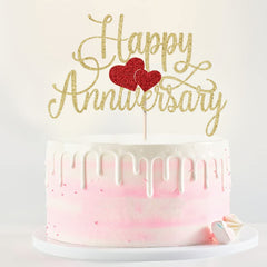 Kaoenla gold glitter cake topper for birthdays and anniversaries.