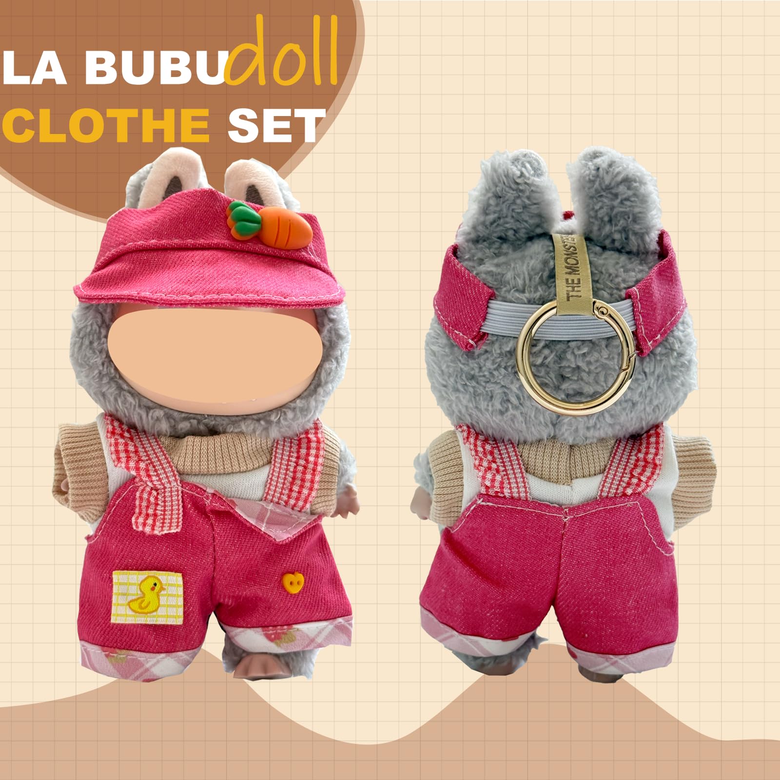 Kapand Labubu carrot hat close-up, vibrant 3D design.