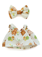 Kapand Lububu 17cm doll dress with white bow for cute playtime