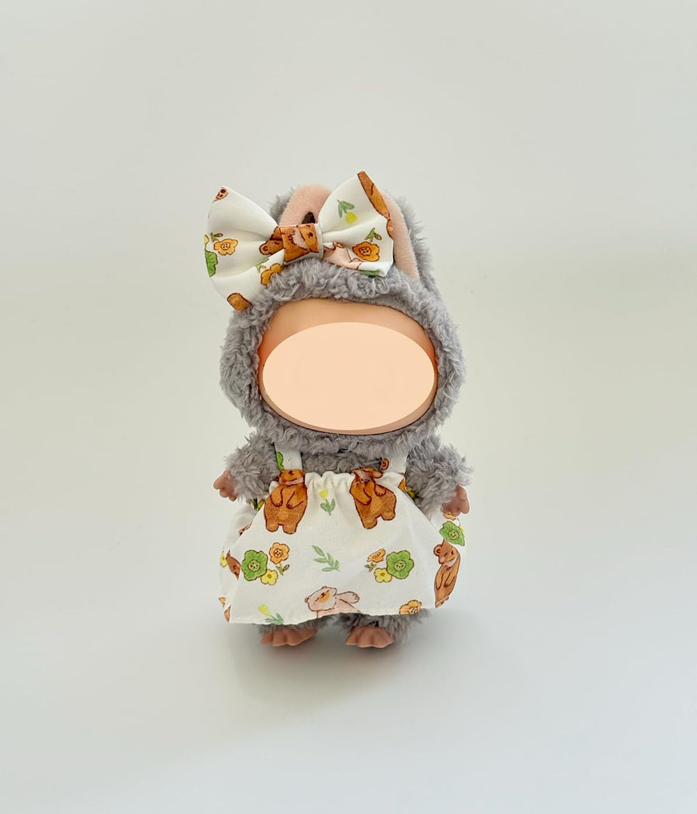 Kapand Lububu white bow accessory enhances doll style