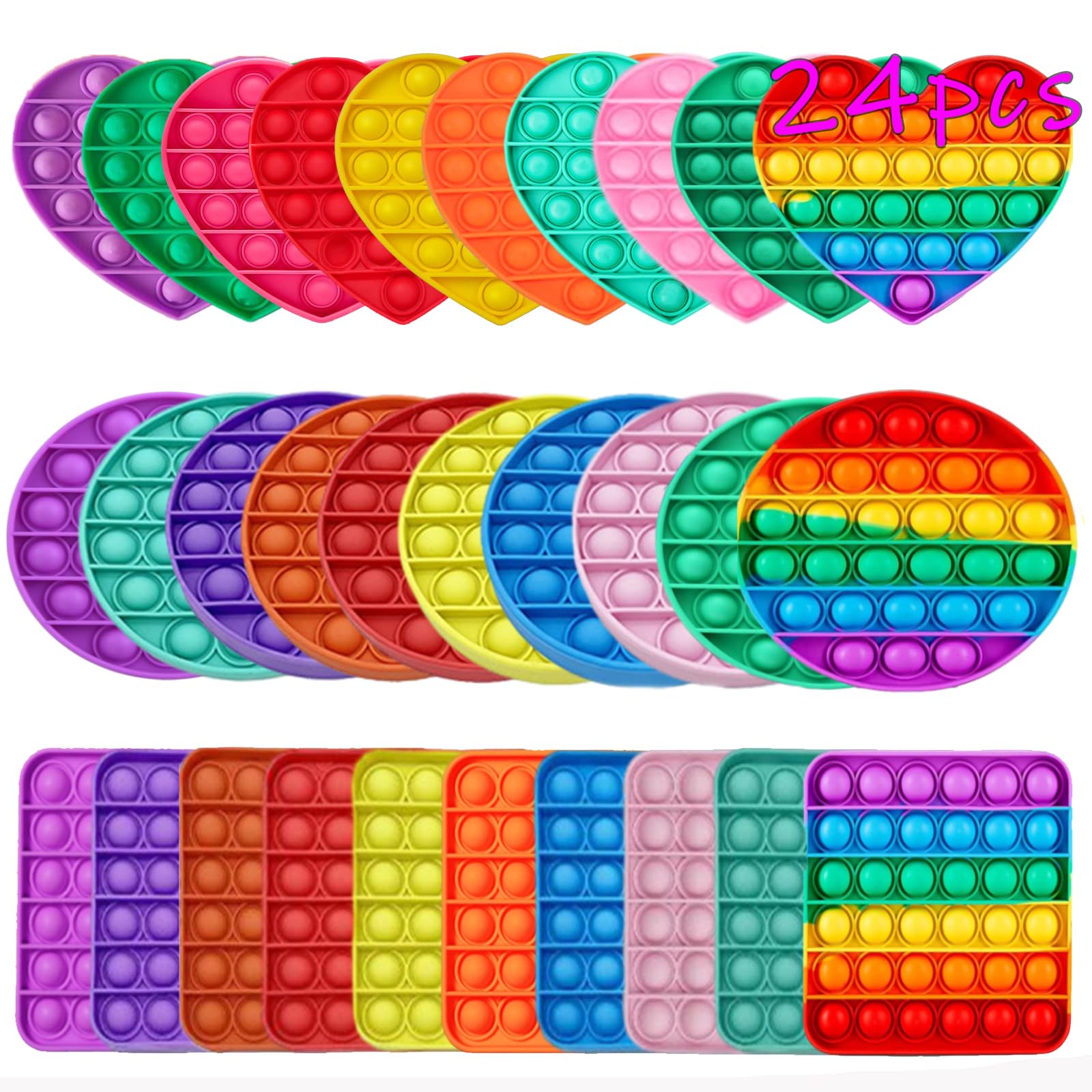 Kapibarasensei random 24-pcs push pop fidget toys for tactile play on the go