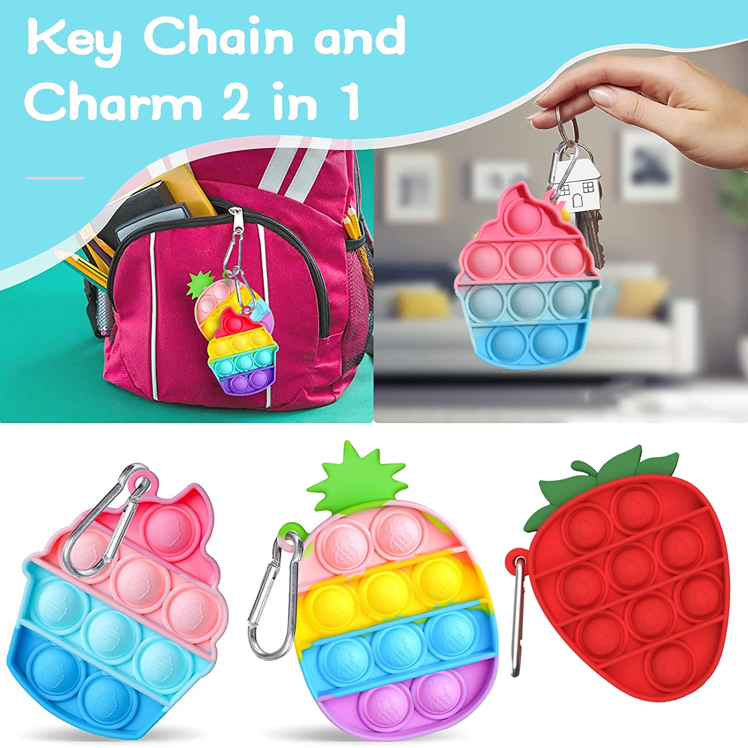 Kapibarasensei twelve-pack bubble pop set provides varied shapes for shared fun.