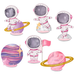 KARAQY 9-pcs outer space centerpieces ready for instant space-themed table decor