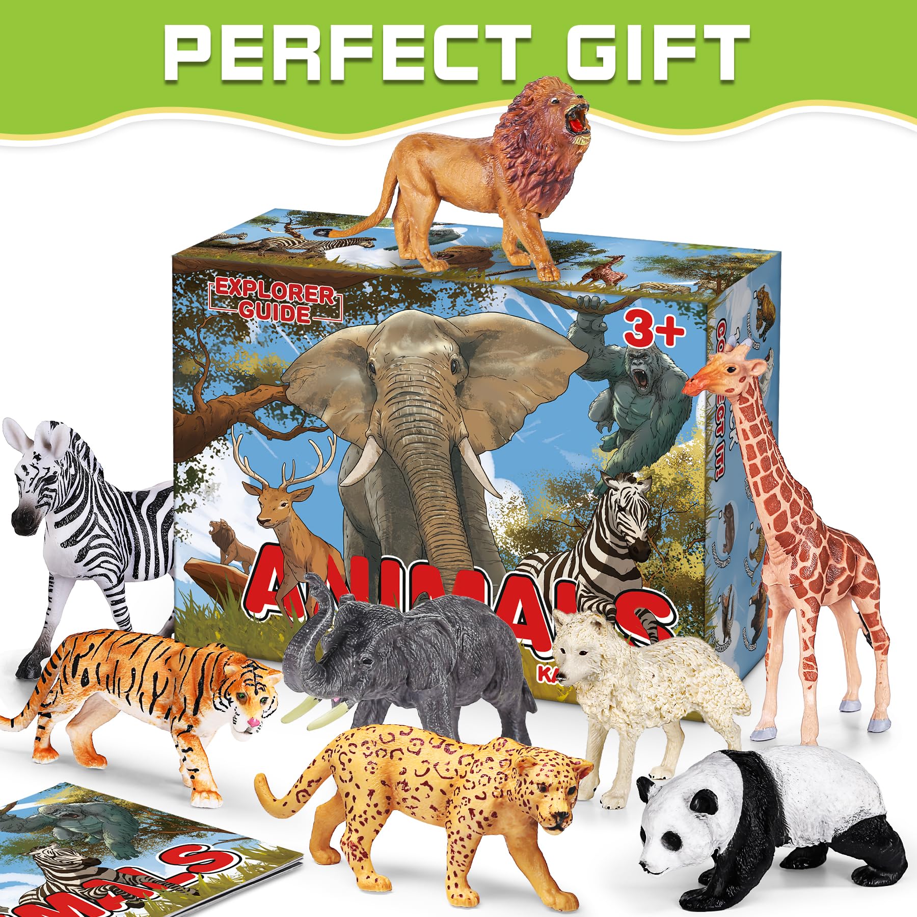 KarberDark toddler play set of seven animal figures for early learning adventures