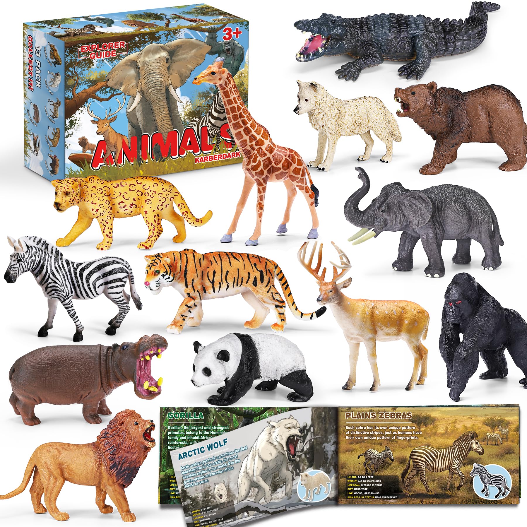 KarberDark lion figure with textured paint for imaginative play and animal name learning