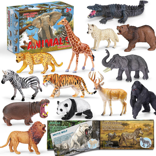 KarberDark lion figure with textured paint for imaginative play and animal name learning