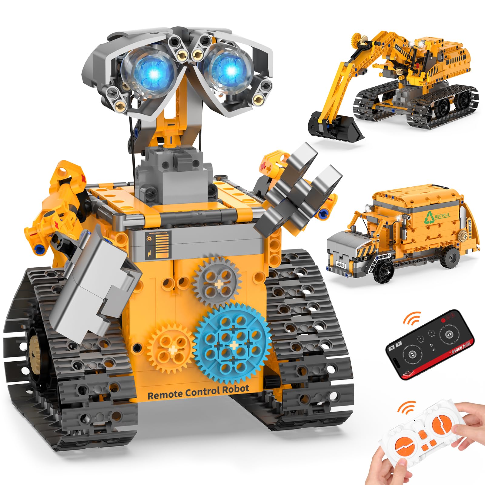 Karei 3-in-1 robot building kit shown with the remote control for hands-on learning.