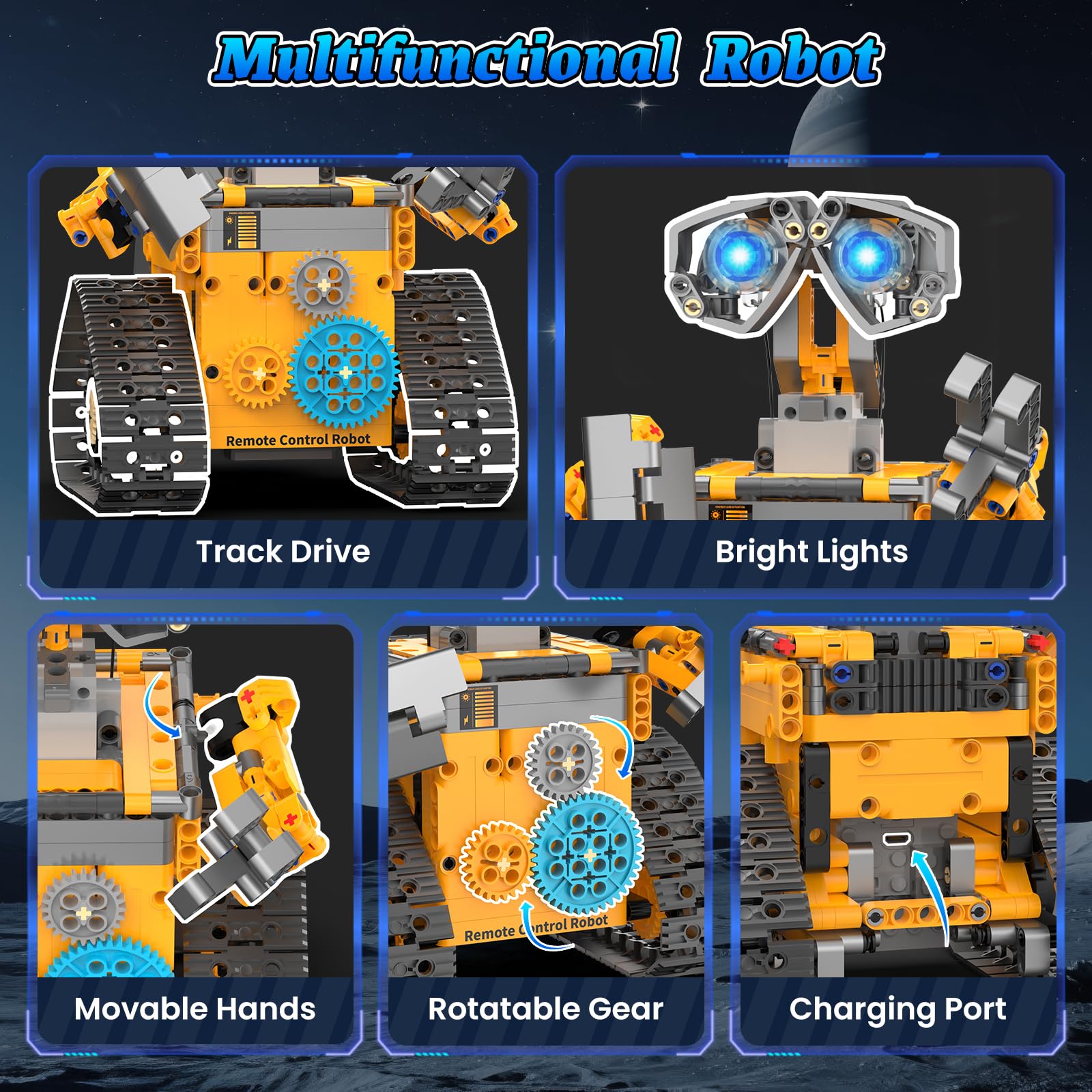 Karei garbage truck model featuring LED lights and openable bin.