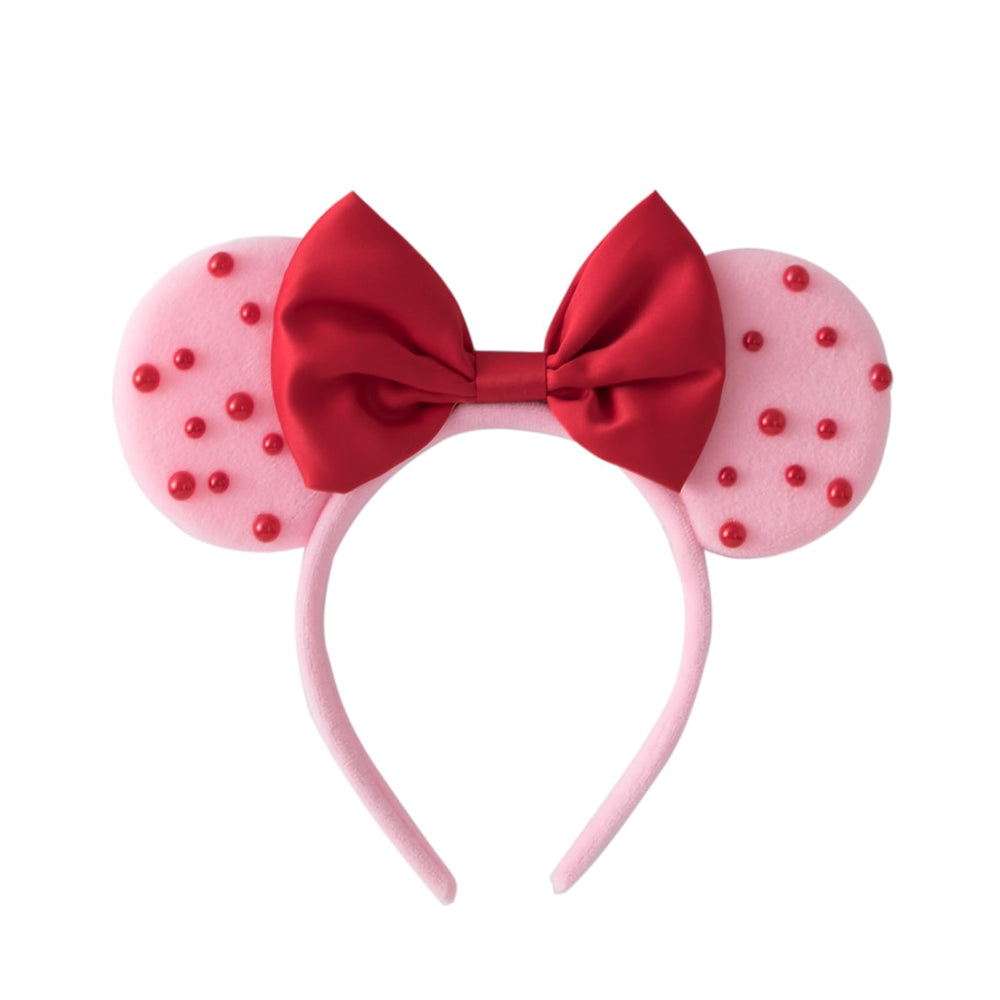 Karett Pearl Mouse Ears Bow Headband sparkling for festive looks
