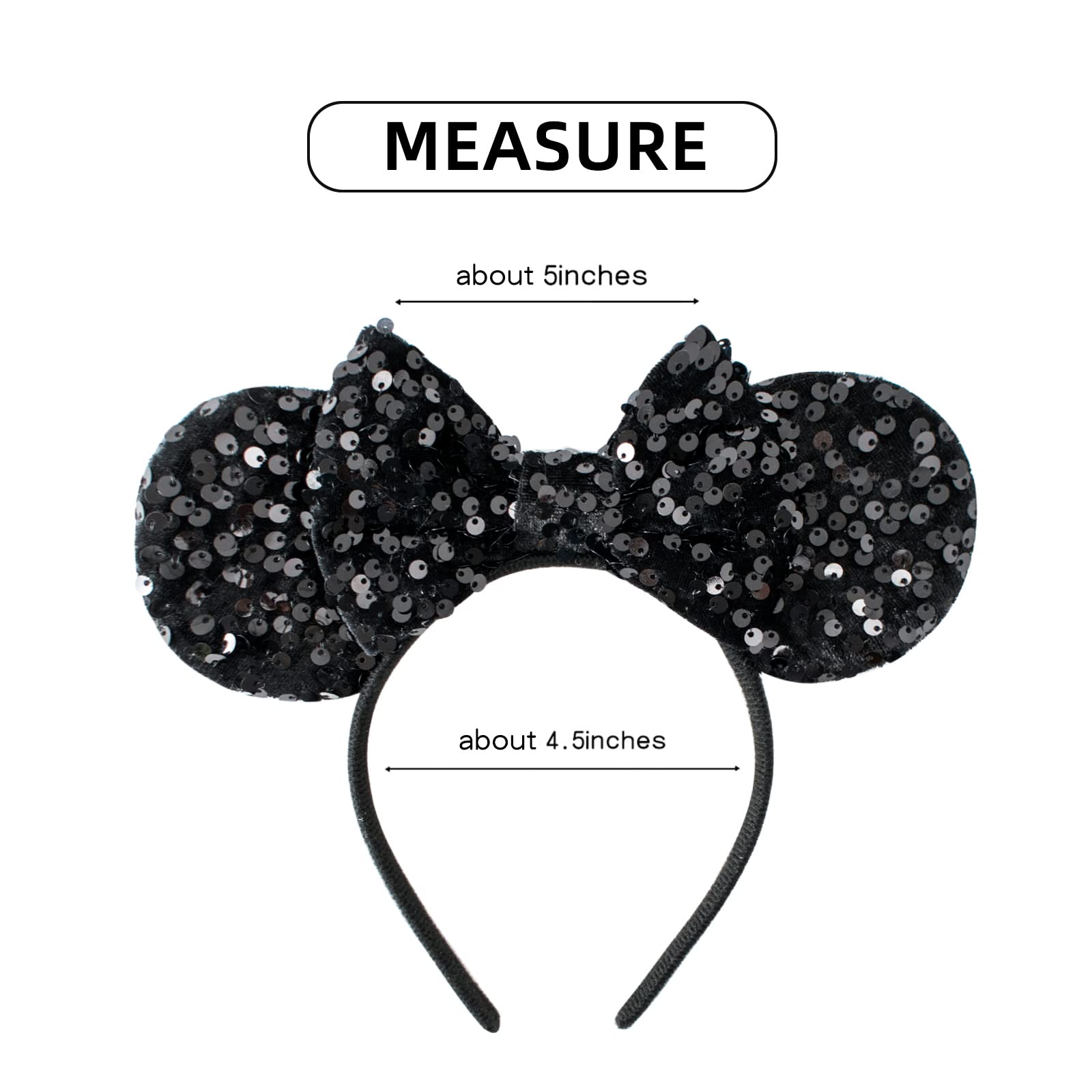 KARETT Sparkling Mouse Ears Headband, versatile for kids and adults at costume parties.