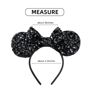 KARETT Sparkling Mouse Ears Headband, versatile for kids and adults at costume parties.