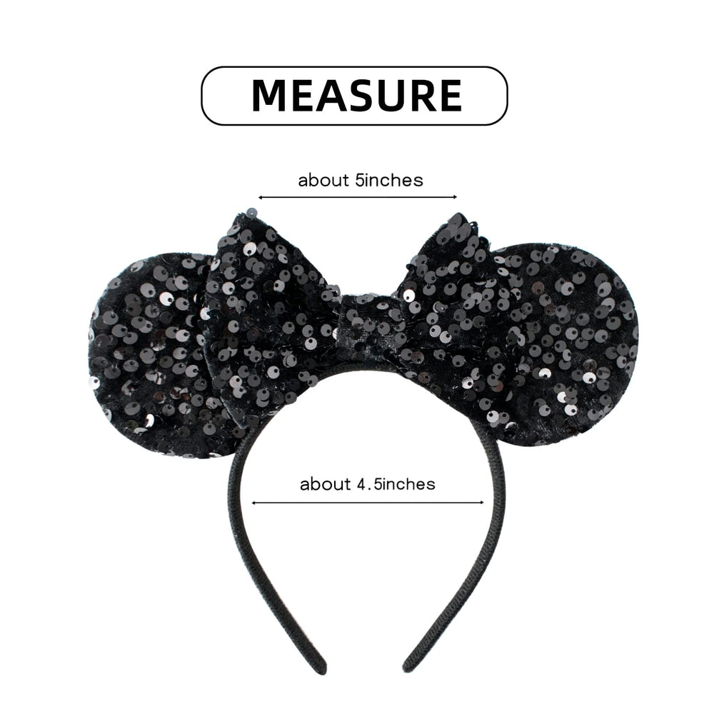 KARETT Sparkling Mouse Ears Headband, versatile for kids and adults at costume parties.