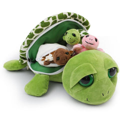 Karister 14-inch sea turtle plush provides soft, huggable comfort.