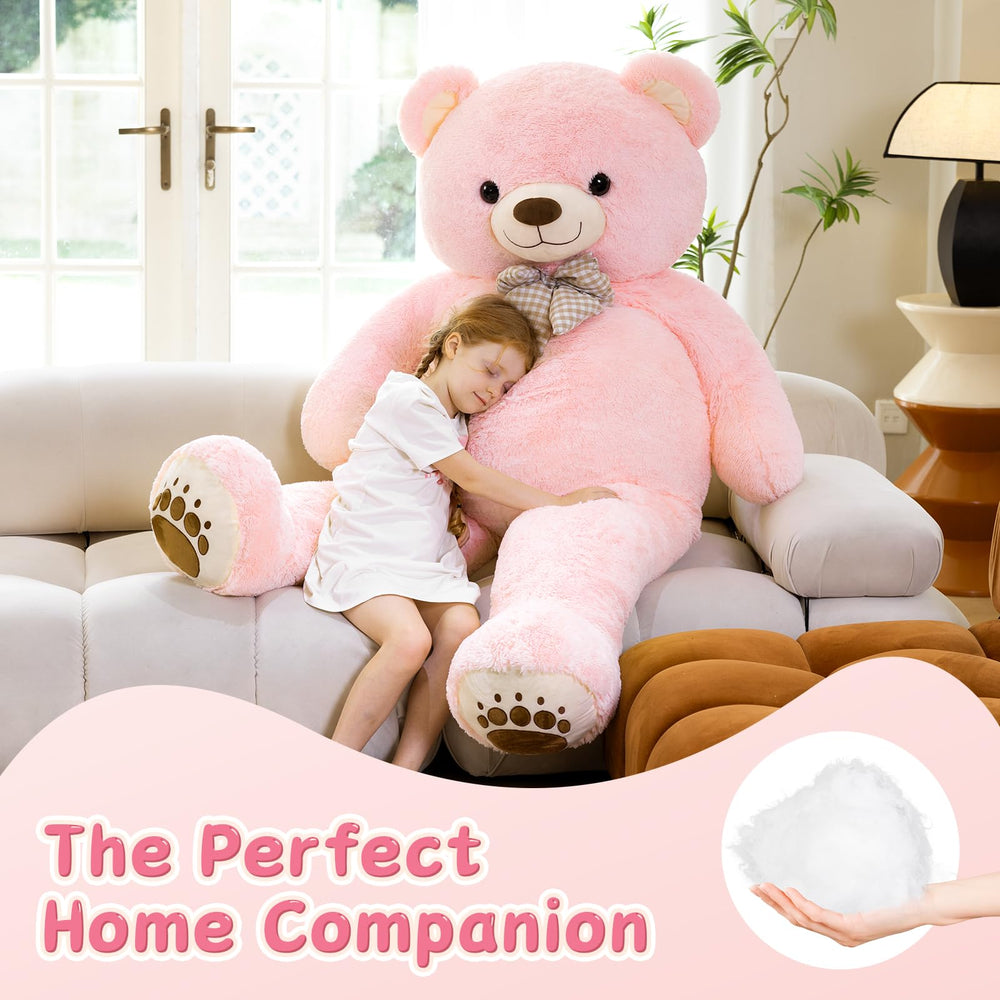 Karister giant teddy bear with embroidered paw prints adds charm