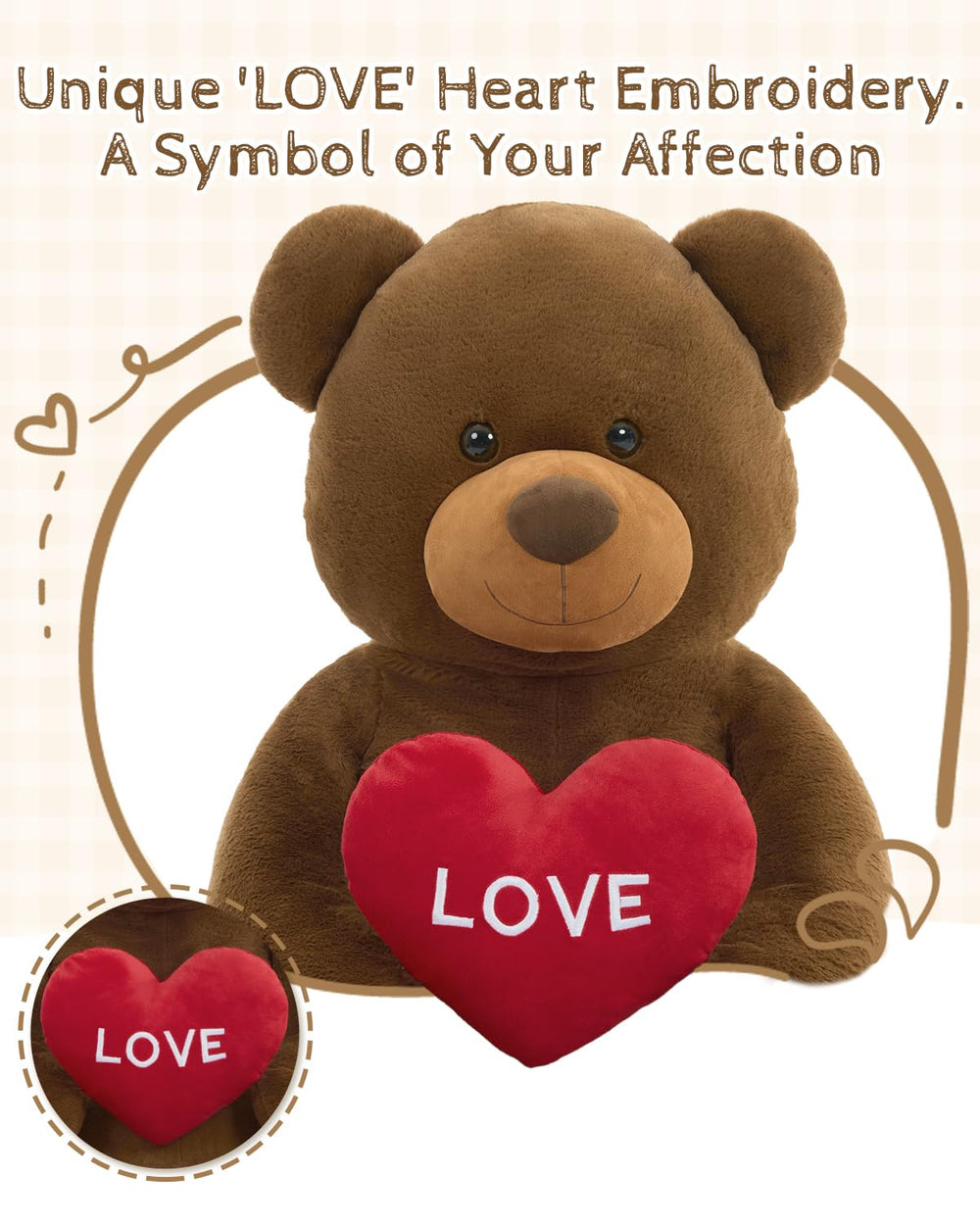 Karister family photo prop teddy with heart for celebrations